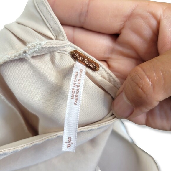 Free People Shimmy Shaker Strappy in Beige Tank Women's Size Small front Button - Picture 6 of 9